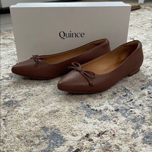 Quince Women's Tan Leather Flats